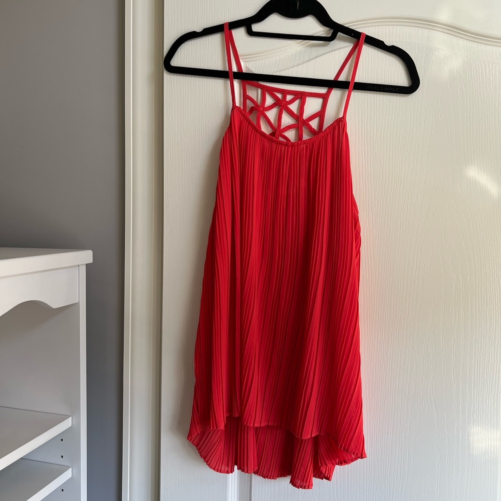 Flowy red tank, good quality, lightly used